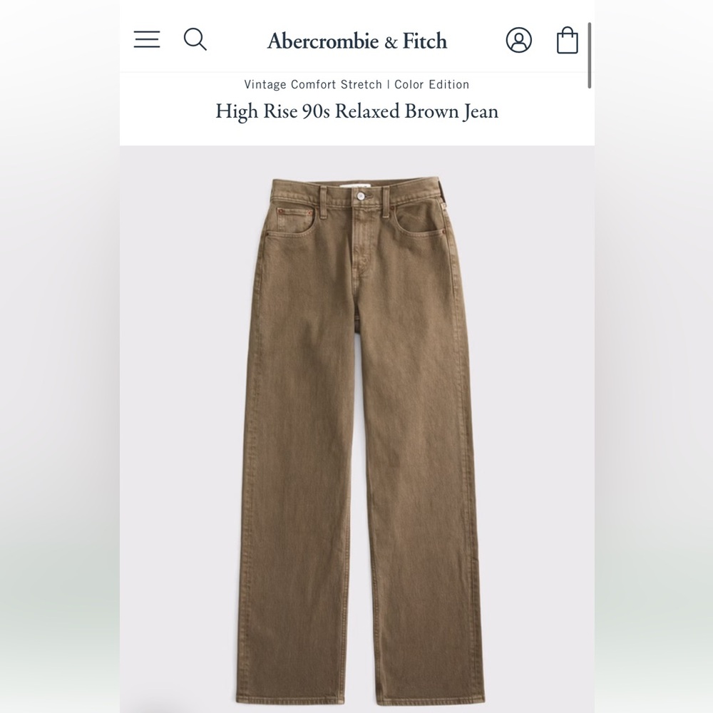 Abercrombie & Fitch Straight-Leg Jeans in Taupe